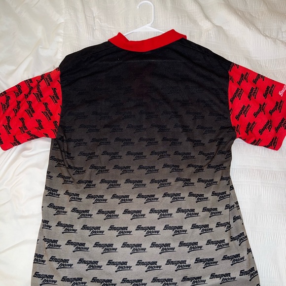 Snap-On Dale Earnhardt Racing Polo Shirt All Over Print Black Red XL Vintage - Picture 4 of 4